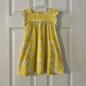 Yellow and white floral dress mini boden size 3/4 yrs old